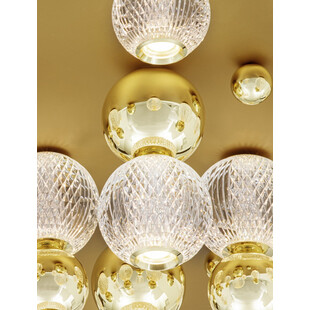 Plafon szklany glamour Conti LED 92cm złoty - Decolab24