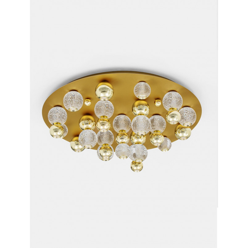 Plafon szklany glamour Conti LED 92cm złoty - Decolab24