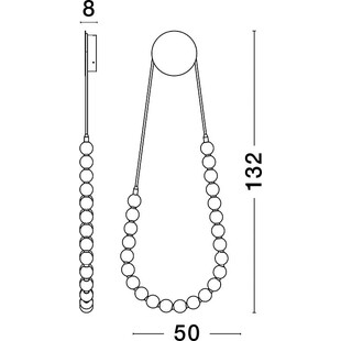 Kinkiet Wiszący Glamour Moti: Szklane Kule, LED, 50cm - Decolab24