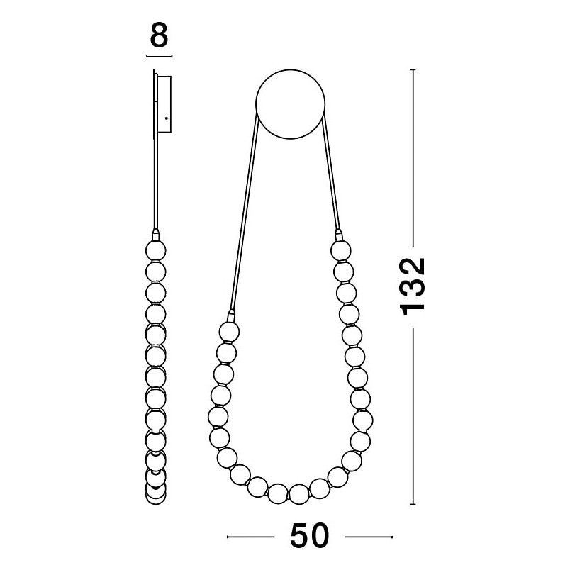 Kinkiet Wiszący Glamour Moti: Szklane Kule, LED, 50cm - Decolab24