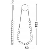 Kinkiet Wiszący Glamour Moti: Szklane Kule, LED, 50cm - Decolab24
