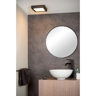 Plafon łazienkowy LED czarny kwadrat Lucide | Brice 22cm