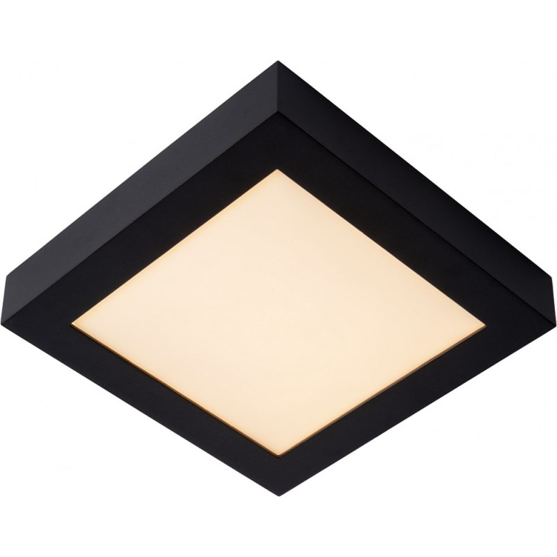 Plafon łazienkowy LED czarny kwadrat Lucide | Brice 22cm