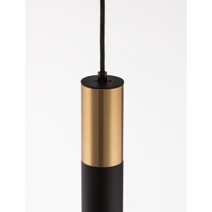 Lampa wisząca tuba Ango 5,6cm H30cm czarno-złota