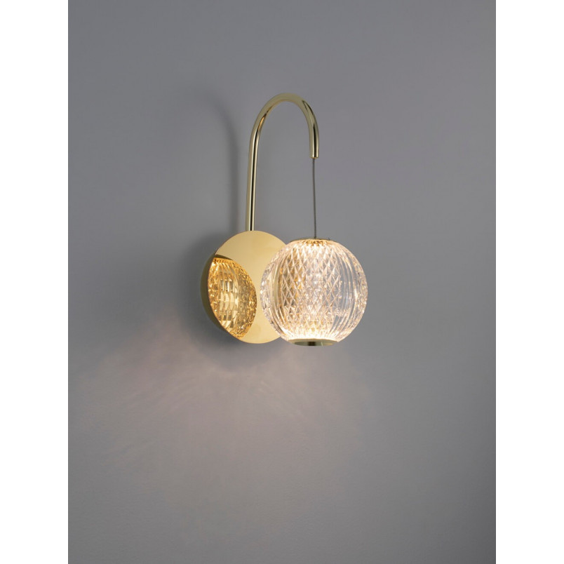 Kinkiet szklany Jewels LED - Złoty / Przezroczysty | Decolab24