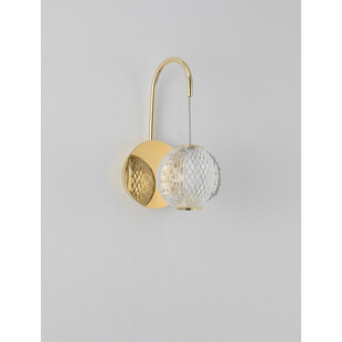 Kinkiet szklany Jewels LED - Złoty / Przezroczysty | Decolab24