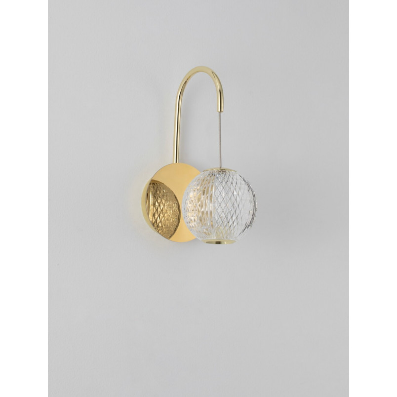 Kinkiet szklany Jewels LED - Złoty / Przezroczysty | Decolab24
