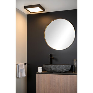 Plafon LED czarny do łazienki 30cm - Lucide Brice