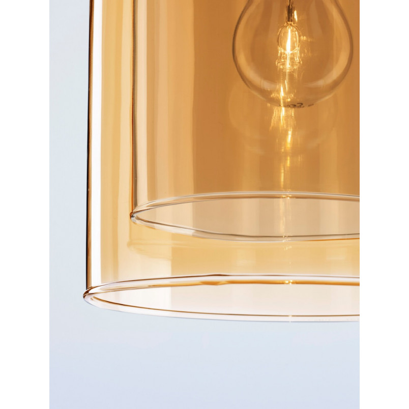 Lampa Wisząca Retro Szklana Bursztynowa | Decolab24