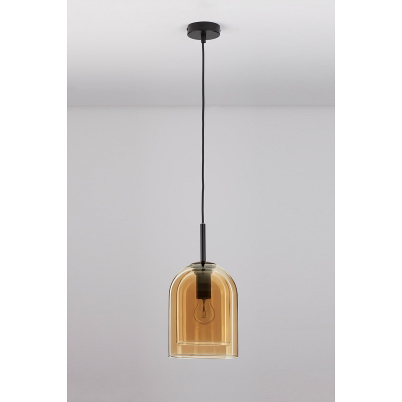 Lampa Wisząca Retro Szklana Bursztynowa | Decolab24