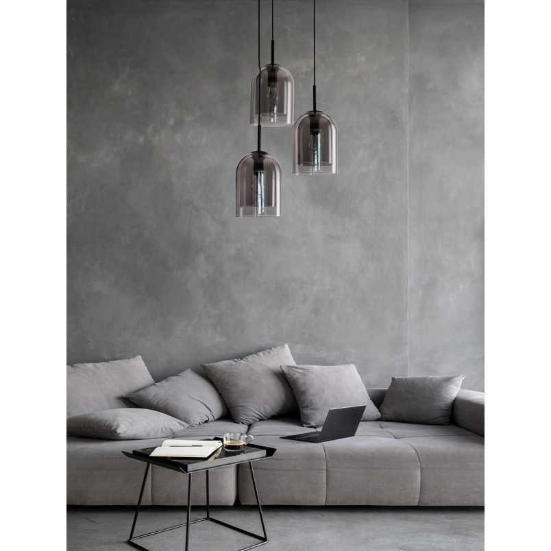 Lampa Wisząca Retro Duo III - Szkło Dymione | Decolab24
