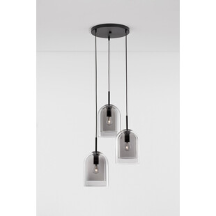Lampa wisząca szklana retro Duo III szkło dymione