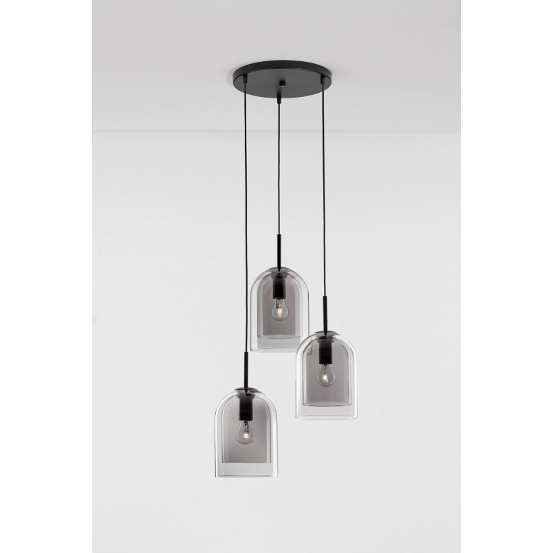 Lampa Wisząca Retro Duo III - Szkło Dymione | Decolab24