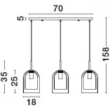 Lampa wisząca szklana retro Duo III - Decolab24