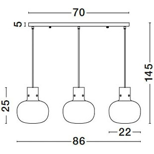 Lampa Wisząca Szkło Dymione Retro Bulgy III | Decolab24
