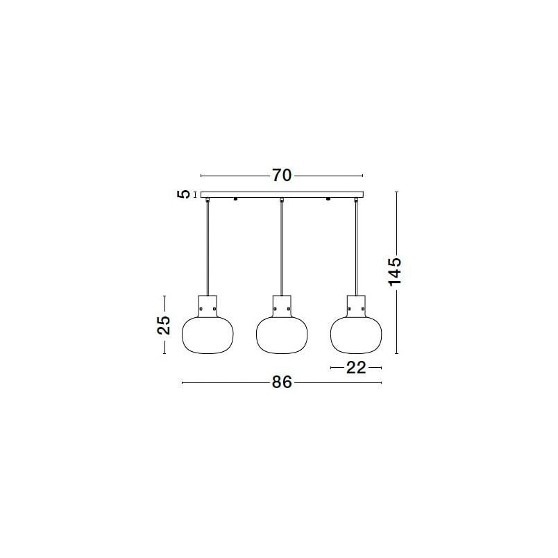 Lampa Wisząca Szkło Dymione Retro Bulgy III | Decolab24