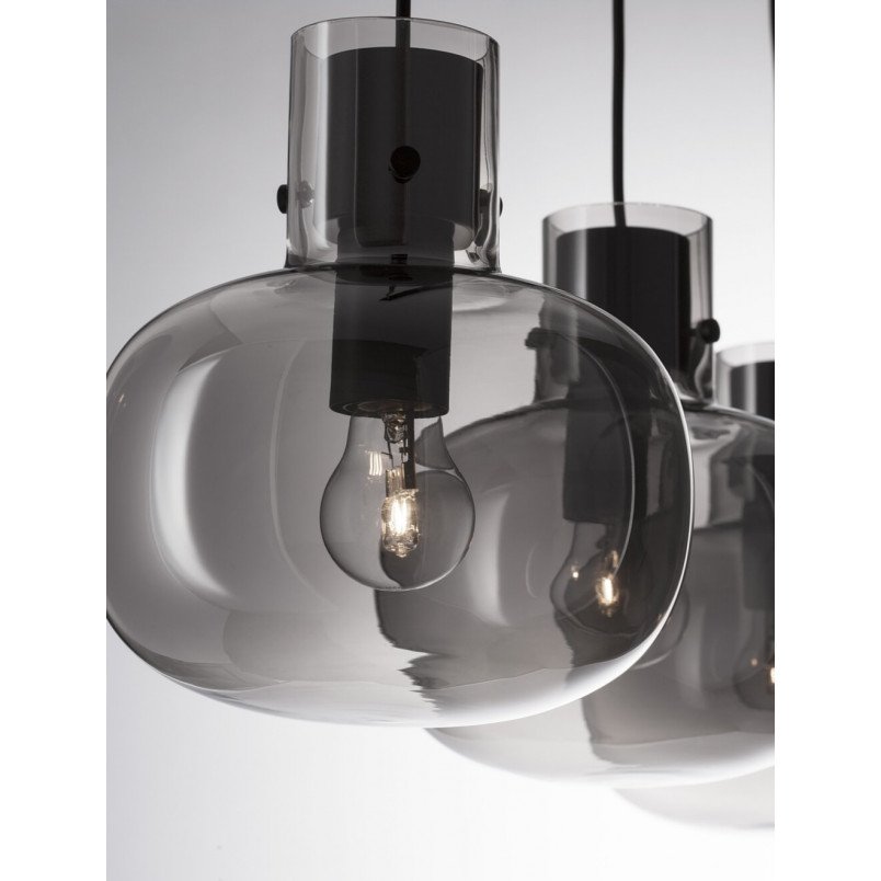 Lampa Wisząca Szkło Dymione Retro Bulgy III | Decolab24