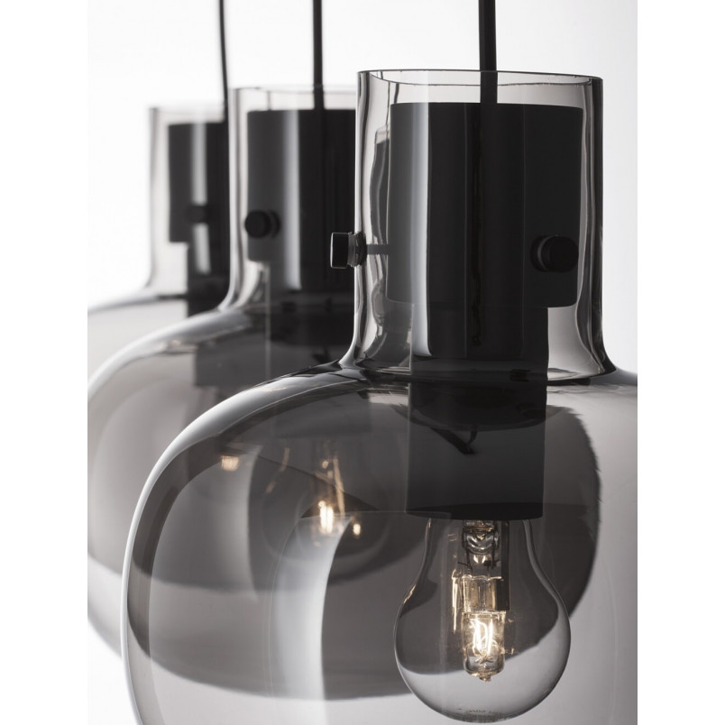 Lampa Wisząca Szkło Dymione Retro Bulgy III | Decolab24