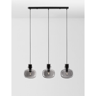 Lampa wisząca szklana retro Bulgy III 86cm szkło dymione