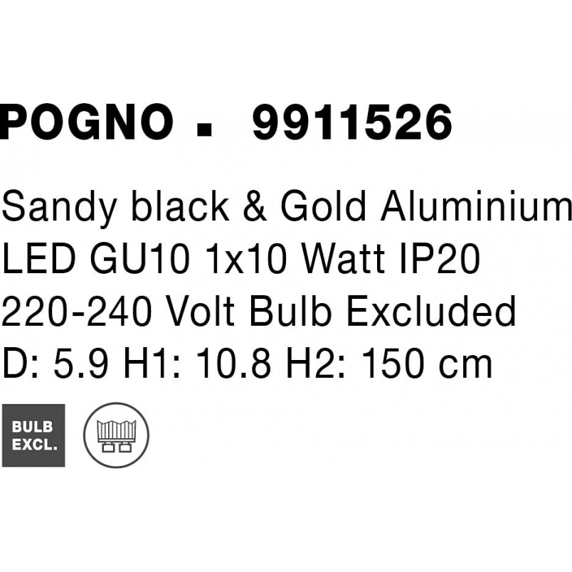 Lampa Wisząca Ango Czarno-Złota | Minimalistyczny Design
