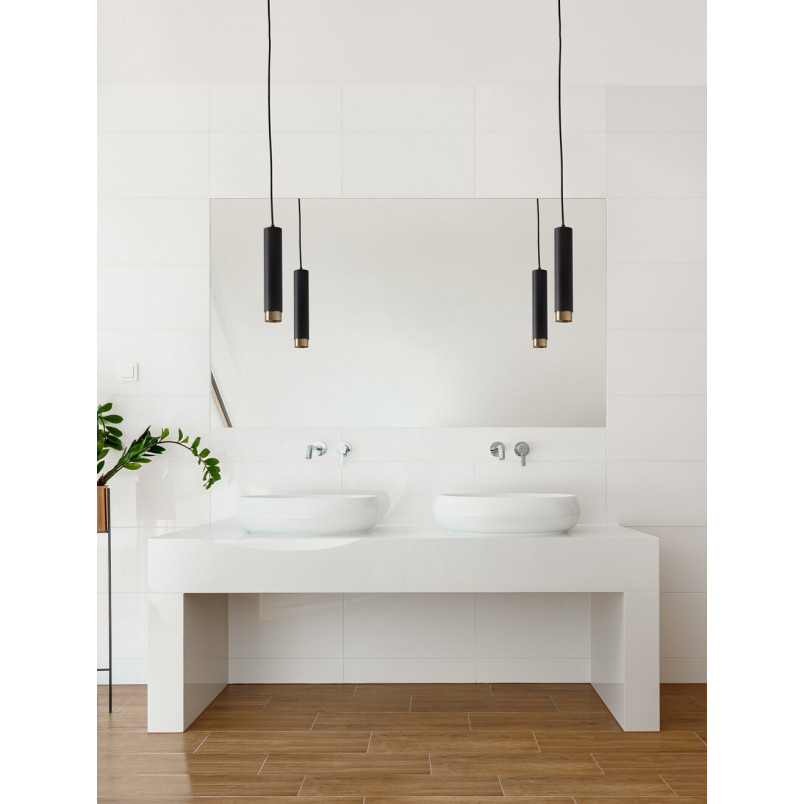 Lampa wisząca Ango II - czarno-złota tuba | Decolab24