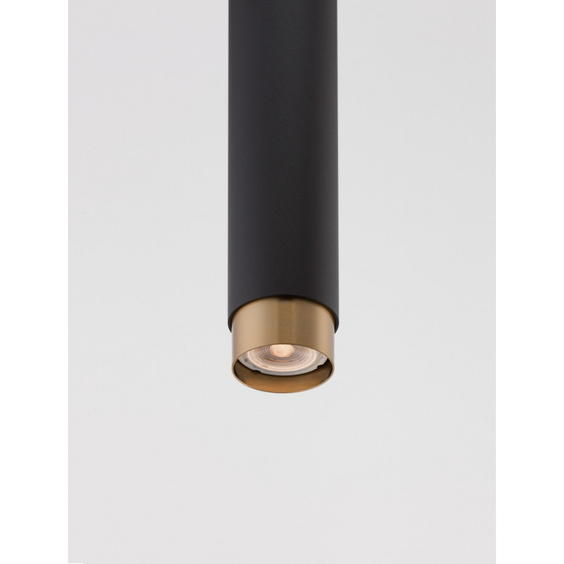 Lampa wisząca Ango II - czarno-złota tuba | Decolab24