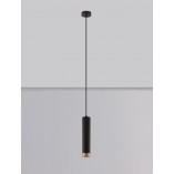 Lampa wisząca Ango II - czarno-złota tuba | Decolab24