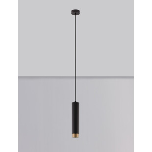 Lampa wisząca Ango II - czarno-złota tuba | Decolab24