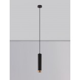 Lampa wisząca Ango II - czarno-złota tuba | Decolab24