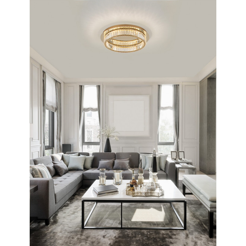 Plafon kryształowy glamour Queen LED 60cm - Eleganckie oświetlenie