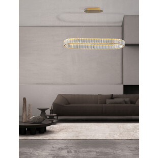 Lampa wisząca kryształowa glamour Queen LED 92cm przeźroczysty / złoty