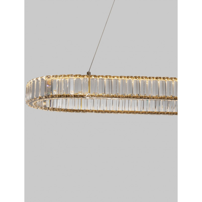 Lampa wisząca kryształowa glamour Queen LED 92cm przeźroczysty / złoty