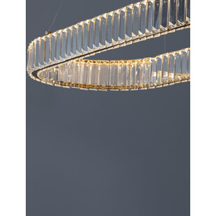 Lampa wisząca kryształowa glamour Queen LED 92cm przeźroczysty / złoty