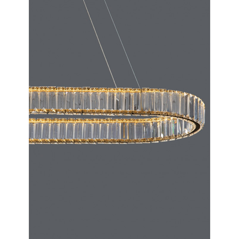 Lampa wisząca kryształowa glamour Queen LED 92cm przeźroczysty / złoty