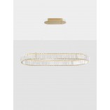 Lampa wisząca kryształowa glamour Queen LED 92cm przeźroczysty / złoty