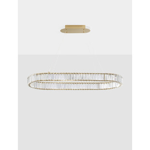 Lampa wisząca kryształowa glamour Queen LED 92cm przeźroczysty / złoty