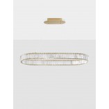 Lampa wisząca kryształowa glamour Queen LED 92cm przeźroczysty / złoty