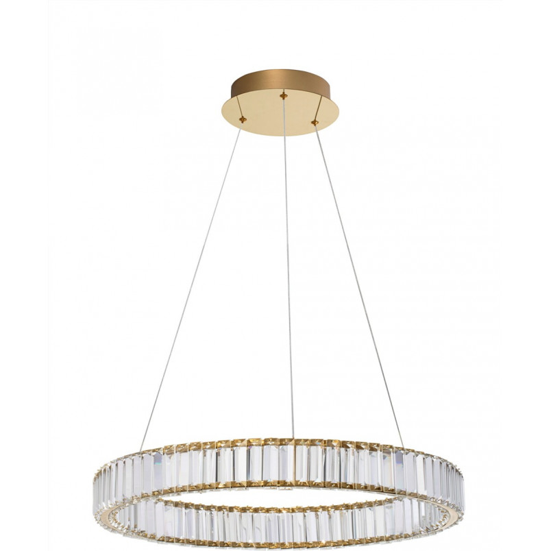 Lampa wisząca Queen LED złota - Kryształowy żyrandol glamour