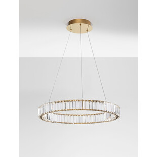 Lampa wisząca kryształowa glamour Queen LED 80cm przeźroczysty / złoty