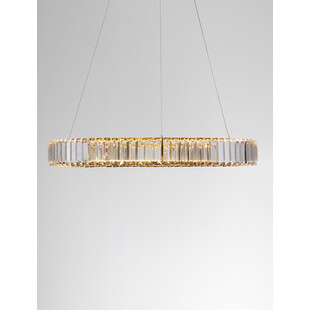 Lampa wisząca Queen LED złota - Kryształowy żyrandol glamour