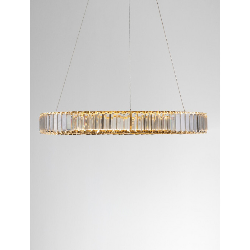 Lampa wisząca Queen LED złota - Kryształowy żyrandol glamour