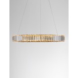 Lampa wisząca Queen LED złota - Kryształowy żyrandol glamour
