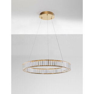 Lampa wisząca Queen LED złota - Kryształowy żyrandol glamour