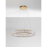 Lampa wisząca Queen LED złota - Kryształowy żyrandol glamour