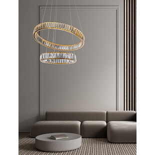Lampa wisząca Queen LED II - Kryształowa, Złota | Decolab24