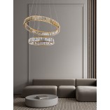 Lampa wisząca Queen LED II - Kryształowa, Złota | Decolab24