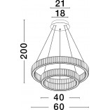 Lampa wisząca Queen LED II - Kryształowa, Złota | Decolab24