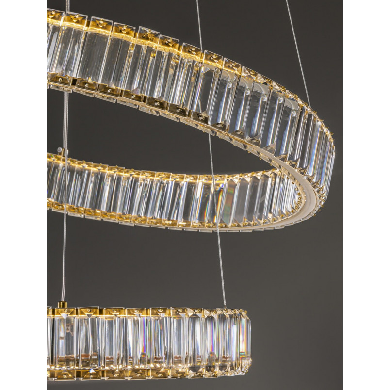 Lampa wisząca Queen LED II - Kryształowa, Złota | Decolab24