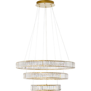 Lampa wisząca kryształowa glamour Queen LED III 80cm przeźroczysty / złoty