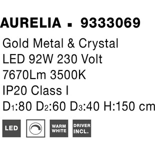 Lampa Wisząca Kryształowa Glamour Queen LED III 80cm | Decolab24